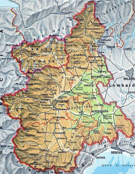 Piedmont map